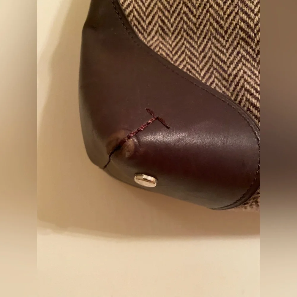 Tumi wool & leather spacious brown bag with a lot of compartments & pockets NWT - Picture 6 of 16